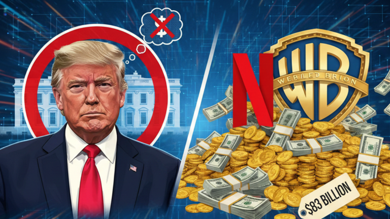 SamacharToday.co.in - ट्रंप ने नेटफ्लिक्स-वार्नर ब्रदर्स की 83 अरब डॉलर की बोली में हस्तक्षेप किया - Image Credited by Times Now