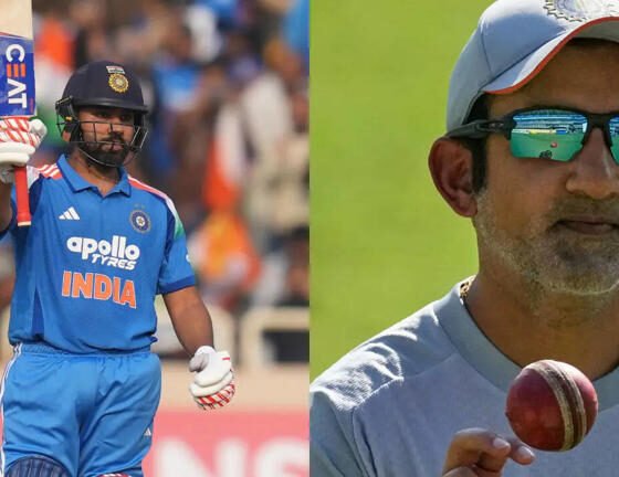 SamacharToday.co.in - गौतम गंभीर, रोहित की गहन बातचीत से कोच-कप्तान समीकरण पर बहस तेज़ - Image Credited by Times Now