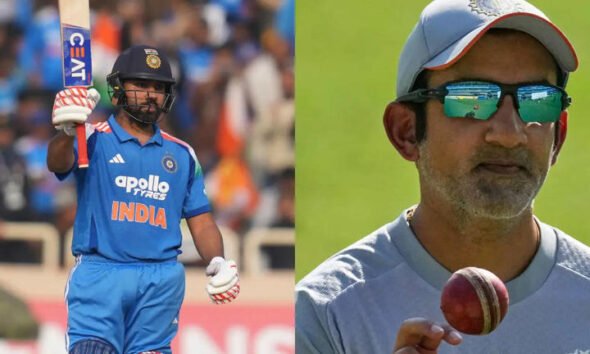 SamacharToday.co.in - गौतम गंभीर, रोहित की गहन बातचीत से कोच-कप्तान समीकरण पर बहस तेज़ - Image Credited by Times Now