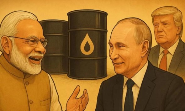 SamacharToday.co.in - पुतिन यात्रा ट्रंप टैरिफ, भू-राजनीतिक दबाव में भारत का संतुलन - Image Credited by The Times of India