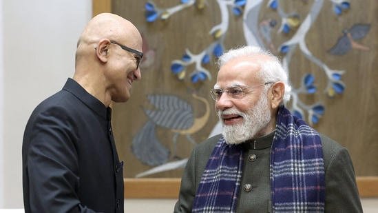 SamacharToday.co.in - माइक्रोसॉफ्ट का $17.5 बिलियन AI समर्पण भारत की तकनीक को गति देता है - Image Credited by hindustanTims