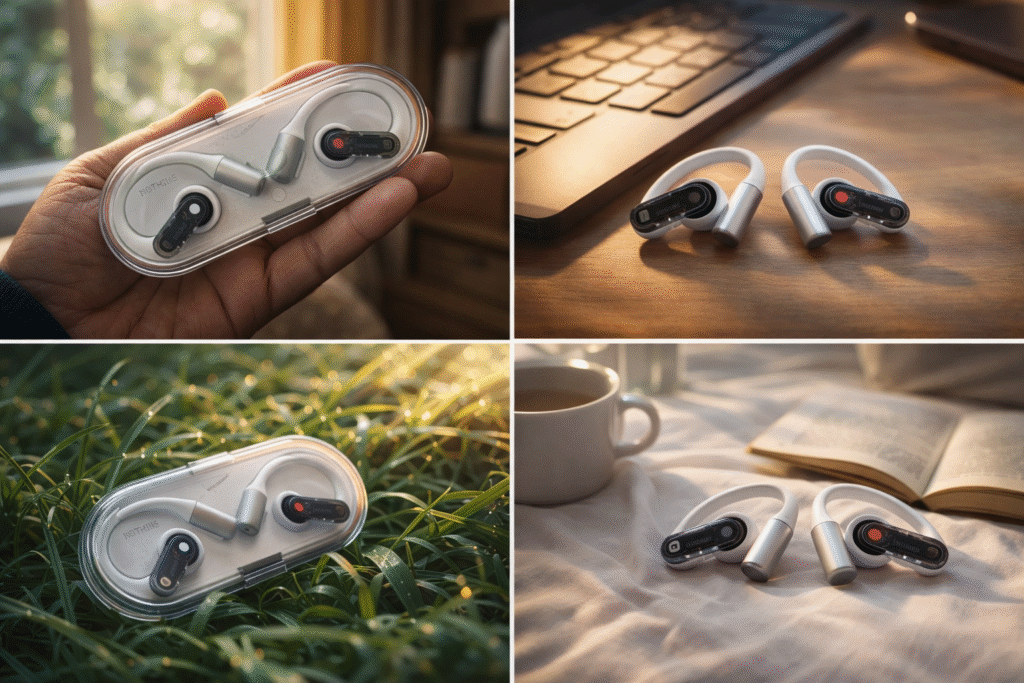 SamacharToday.co.in - आधे दाम पर प्रीमियम ऑडियो नथिंग ईयर (ओपन) की बड़ी कीमत कटौती - AI Generated Image