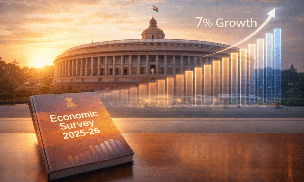 SamacharToday.co.in - आर्थिक सर्वेक्षण 2026 भारत को 'अपरिहार्य' बनाने का लक्ष्य - AI Generated Images
