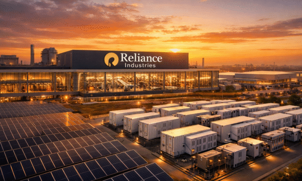 SamacharToday.co.in - चीन से तकनीक न मिलने के कारण रिलायंस ने सेल विनिर्माण योजना को रोका - Image by AI Generated