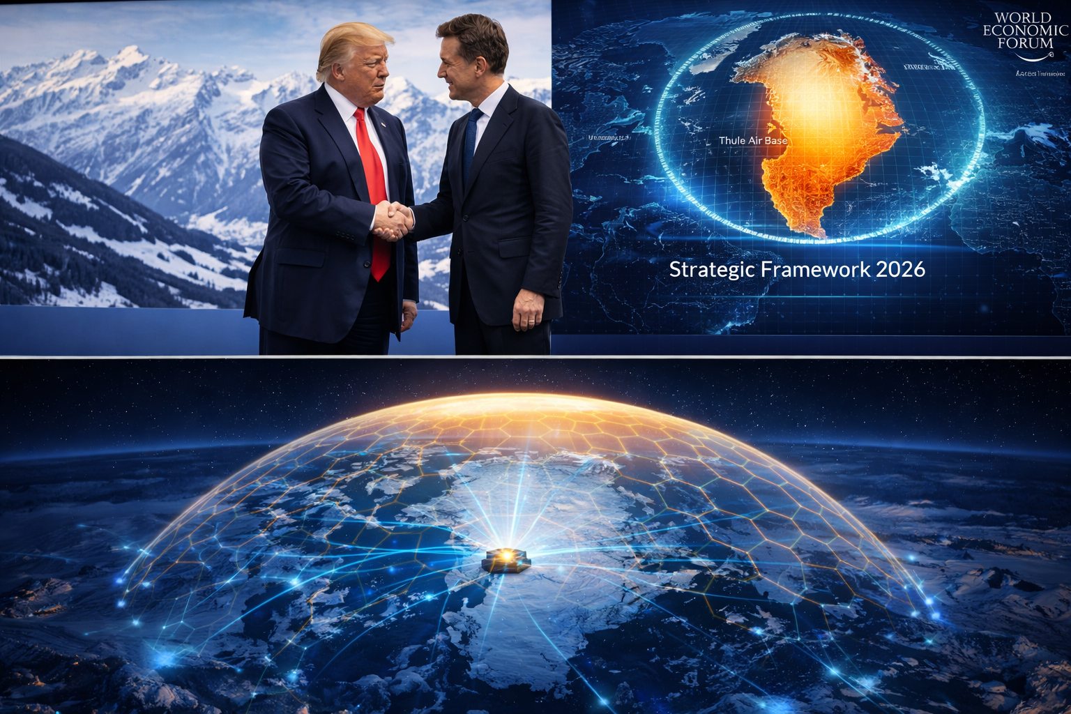 SamacharToday.co.in - नाटो समझौते के बाद ट्रंप ने ग्रीनलैंड शुल्क खतरा रद्द किया - AI Generated Image