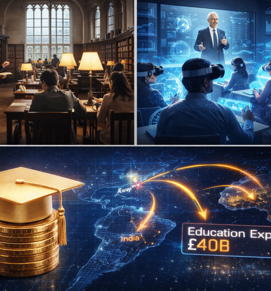 SamacharToday.co.in - ब्रिटेन की नई शिक्षा निर्यात रणनीति वैश्विक स्तर पर 'एजुकेशन हब' बनाने पर जोर - AI Generate Image