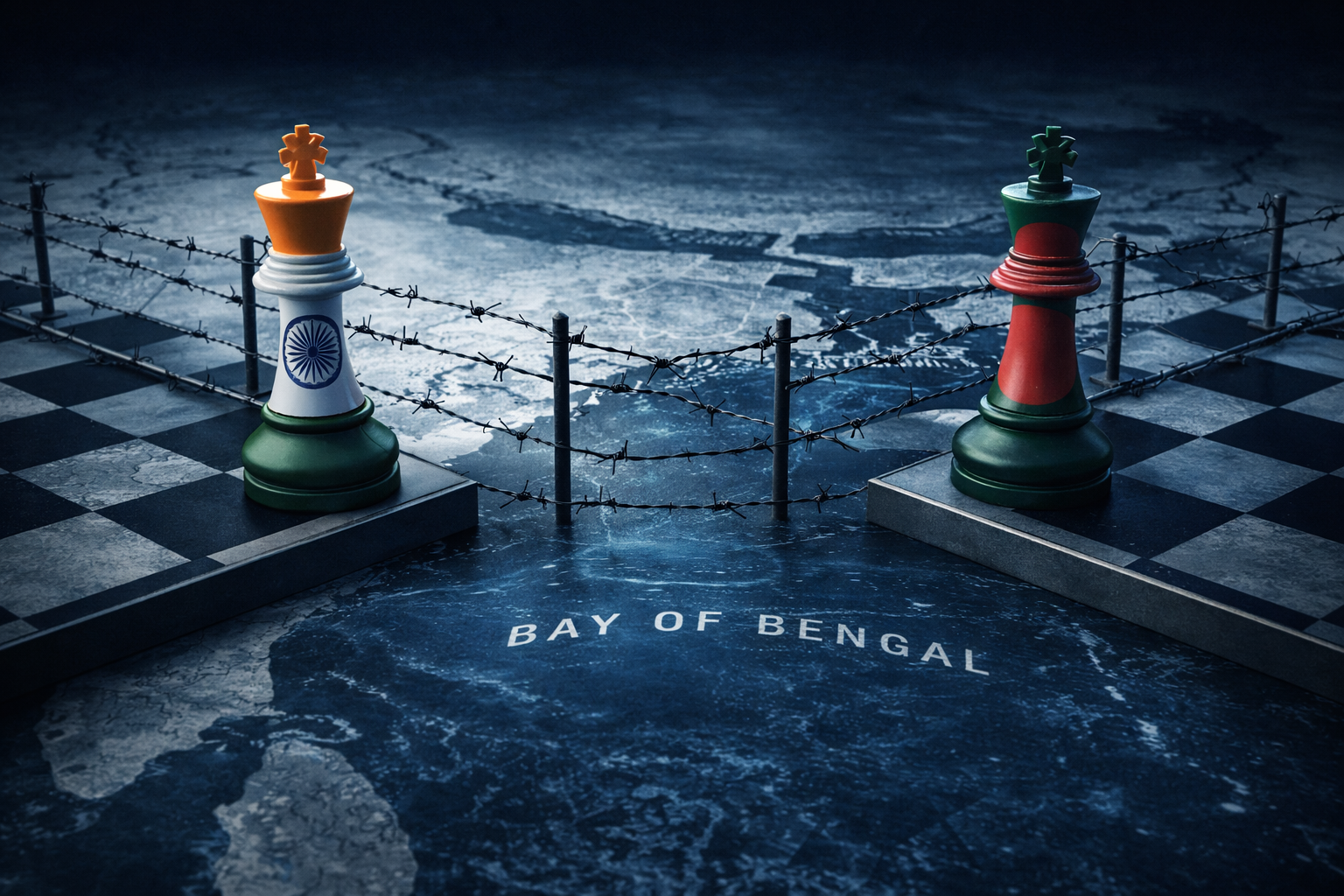 SamacharToday.co.in - सुरक्षा संकट भारत ने बांग्लादेश से अधिकारियों के परिवारों को वापस बुलाया - AI Generated Image