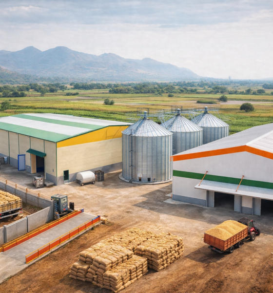 SamacharToday.co.in - सहकारी क्षेत्र में विश्व की सबसे बड़ी अनाज भंडारण योजना किसानों के लिए नया सवेरा - AI Generated Image