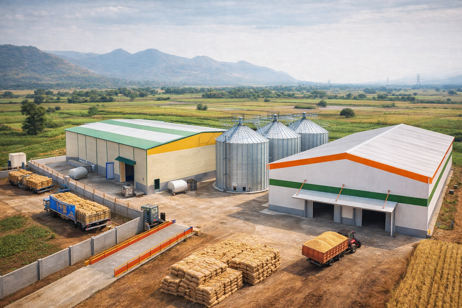 SamacharToday.co.in - सहकारी क्षेत्र में विश्व की सबसे बड़ी अनाज भंडारण योजना किसानों के लिए नया सवेरा - AI Generated Image