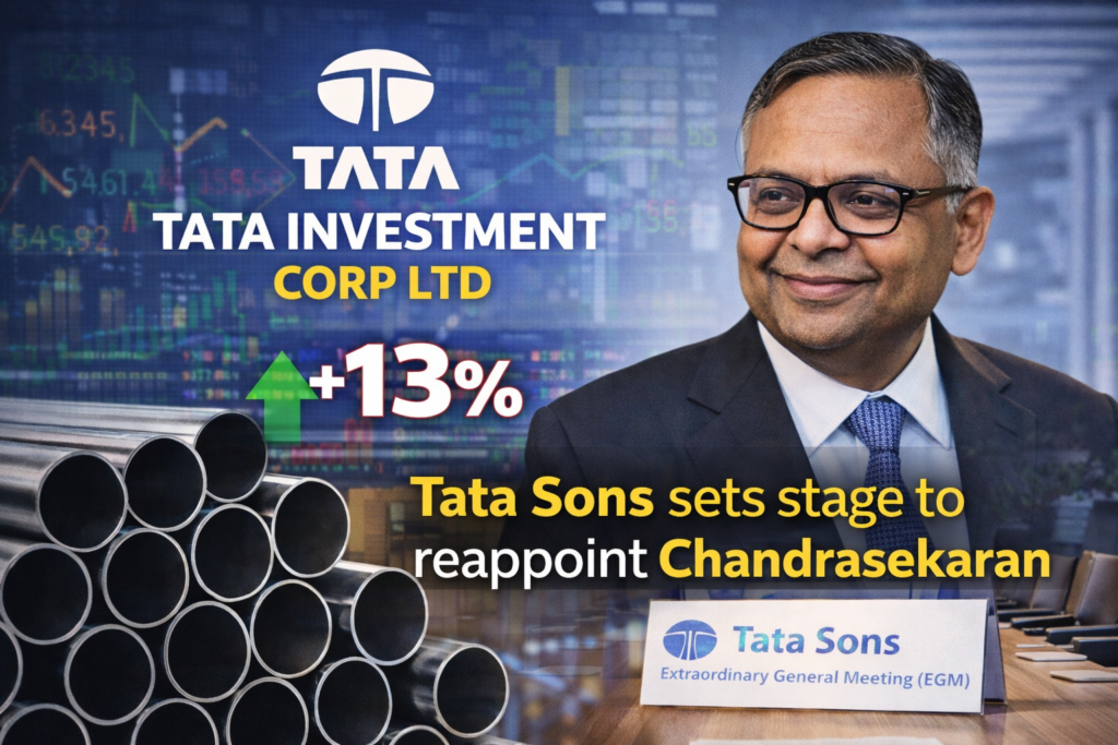 SamacharToday.co.in - एन चंद्रशेखरन के कार्यकाल की चर्चा से टाटा इन्वेस्टमेंट में उछाल - AI Generated Image