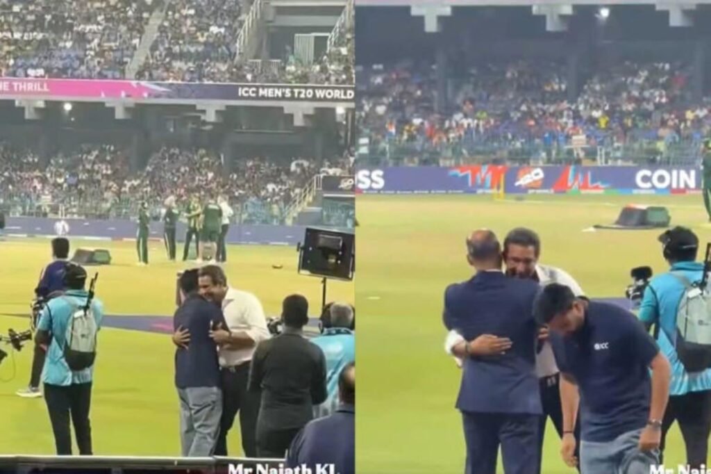 SamacharToday.co.in - भारत-पाक मैच से पहले रोहित और वसीम का आलिंगन - Image Credited by News18