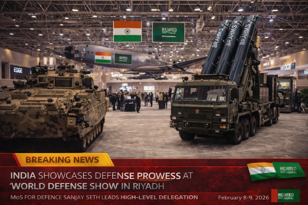 SamacharToday.co.in - सऊदी वर्ल्ड डिफेंस शो में भारत का रक्षा शक्ति प्रदर्शन - AI Generated Image