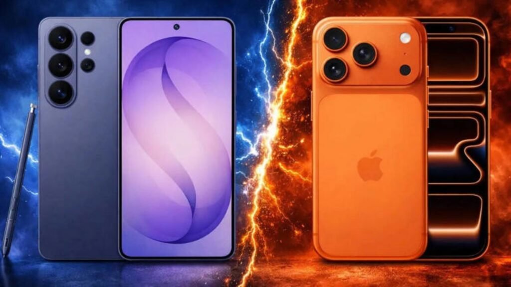 SamacharToday.co.in - सैमसंग गैलेक्सी S26 अल्ट्रा बनाम आईफोन 17 प्रो मैक्स - Image Credited by Times NOW