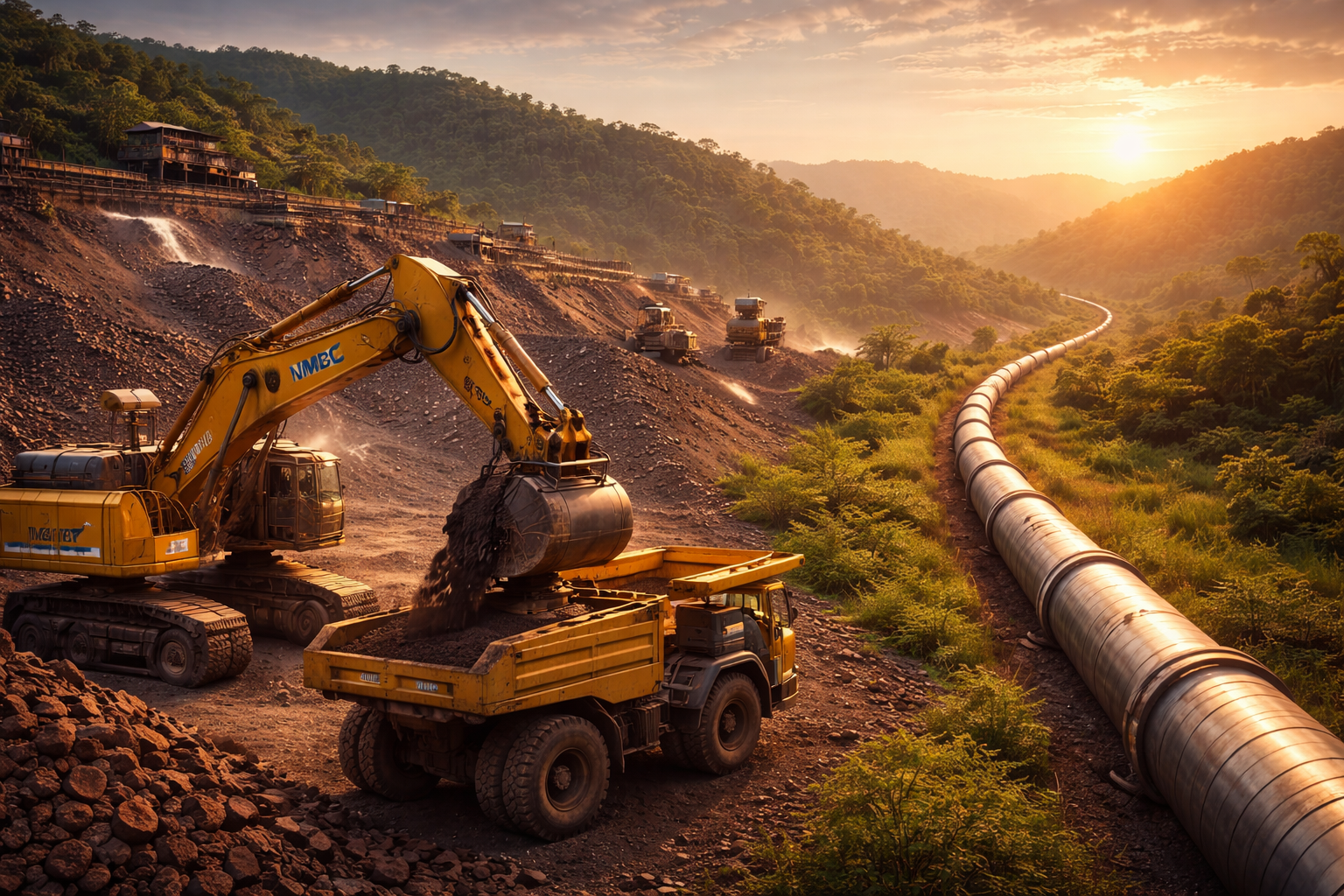 SamacharToday.co.in - NMDC का ऐतिहासिक शिखर रिकॉर्ड उत्पादन और वित्तीय विकास की उड़ान - AI Generated Image