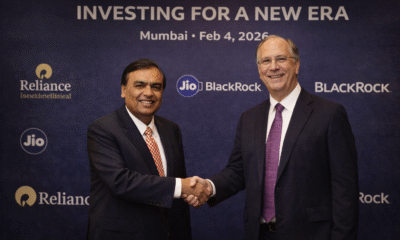 SamacharToday.co.in - पाँच मिनट की कार यात्रा अंबानी और फिंक का $300 मिलियन का महा-समझौता - AI Generated Image