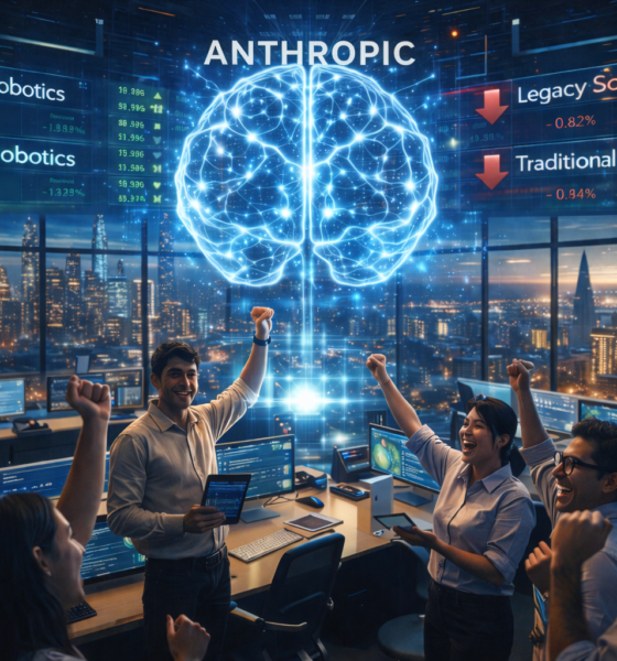 SamacharToday.co.in - बाजार में उथल-पुथल के बीच एंथ्रोपिक का मूल्यांकन $350 बिलियन पहुँचा - AI Generated Image