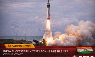 SamacharToday.co.in - भारत ने मध्यम दूरी की बैलिस्टिक मिसाइल अग्नि-3 का सफल परीक्षण किया - AI Generated Image