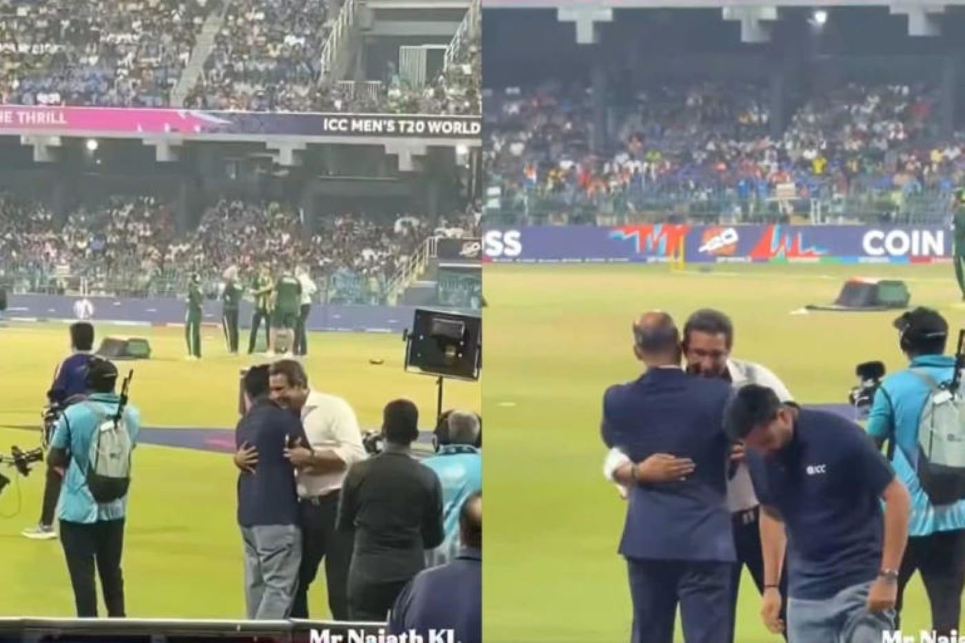 SamacharToday.co.in - भारत-पाक मैच से पहले रोहित और वसीम का आलिंगन - Image Credited by News18