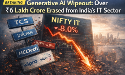 SamacharToday.co.in - ₹6 लाख करोड़ की बिकवाली से परे भारतीय आईटी क्षेत्र का 'ग्रेट एआई रीइन्वेंशन' - AI Generated Image