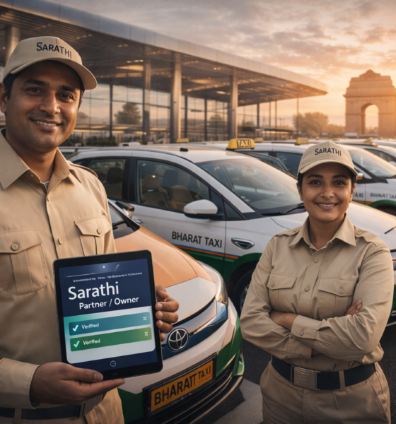 Samachartoday.co.in - अमित शाह ने 'भारत टैक्सी' का किया आगाज चालकों को बनाया मालिक - AI Generated Image