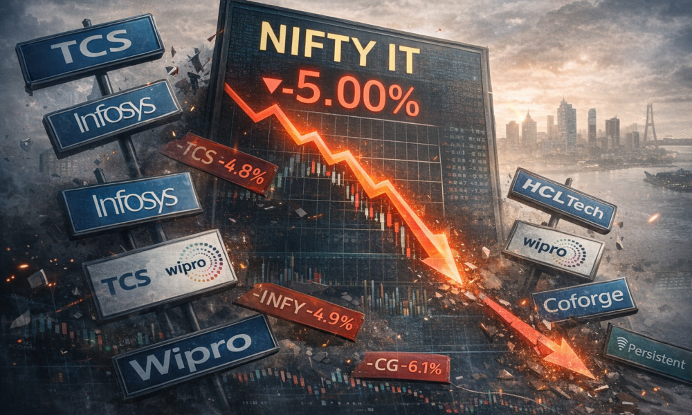 Samachartoday.co.in - एआई और अमेरिकी आंकड़ों के दबाव में आईटी शेयर धराशायी - AI Generated Image