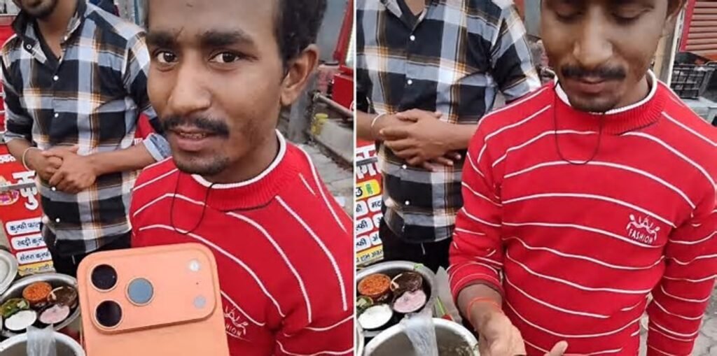 SamacharToday.co.in - पटना में आईफोन 17 वाला गोलगप्पे वाला वायरल - Image Credited by ABP News