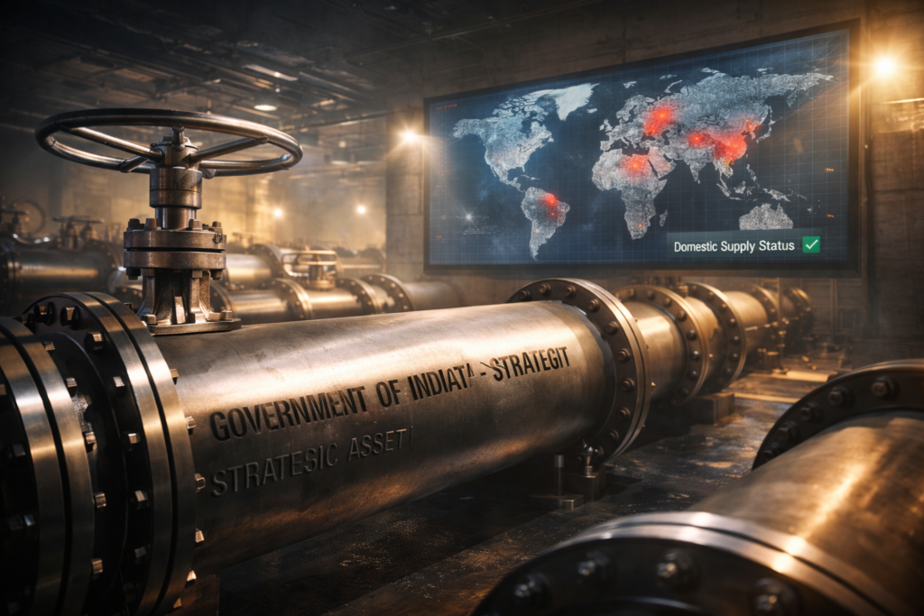 SamacharToday.co.in - भारत ने तेल भंडार जारी करने के आईईए (IEA) के आह्वान को ठुकराया - AI Generated Image