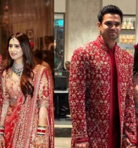 SamacharToday.co.in - अर्जुन तेंदुलकर और सानिया चड्ढा का मुंबई में भव्य विवाह - Image redited by ZEE News