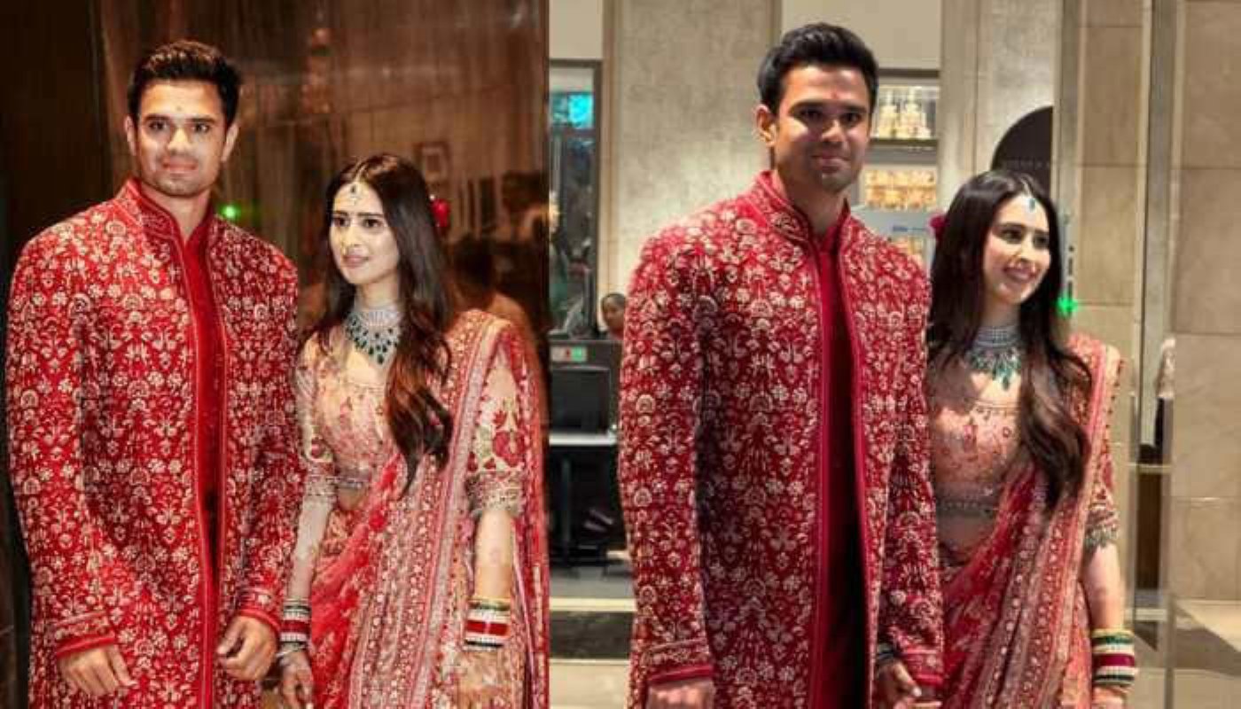 SamacharToday.co.in - अर्जुन तेंदुलकर और सानिया चड्ढा का मुंबई में भव्य विवाह - Image redited by ZEE News