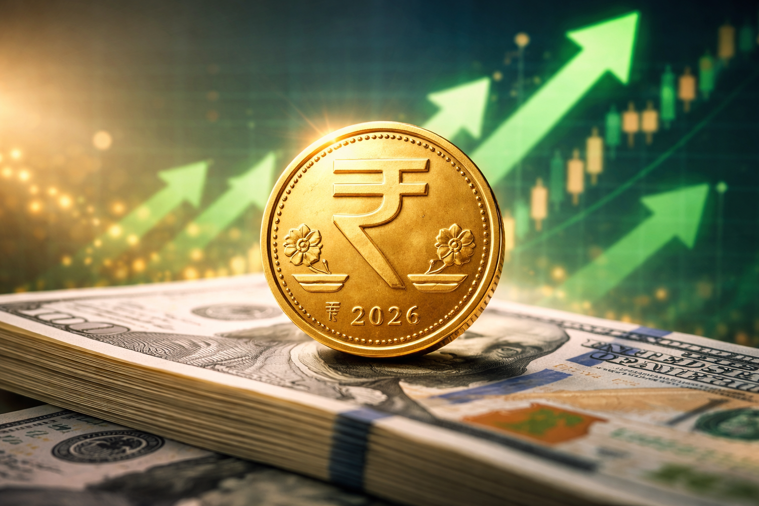 SamacharToday.co.in - आरबीआई के नए नियमों से रुपये में आई जोरदार बढ़त - AI Generated Image