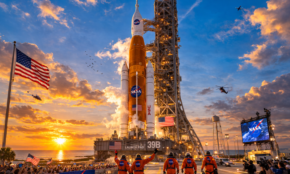 SamacharToday.co.in - आर्टेमिस II चंद्रमा की ओर नासा की एक और बड़ी छलांग - AI Generated Image