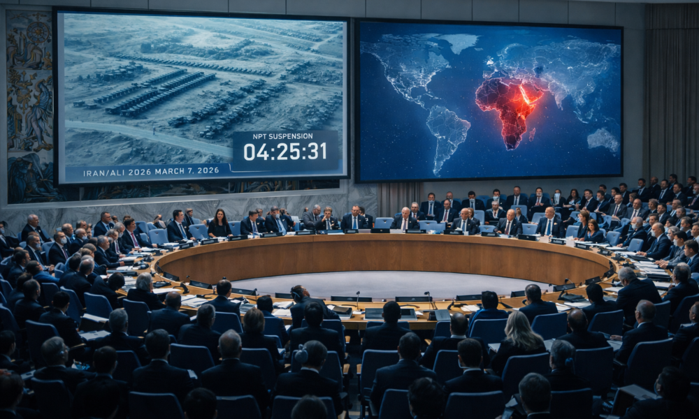 SamacharToday.co.in - ईरान की परमाणु चेतावनी और दस लाख सैनिक तैनात - AI Generated Image