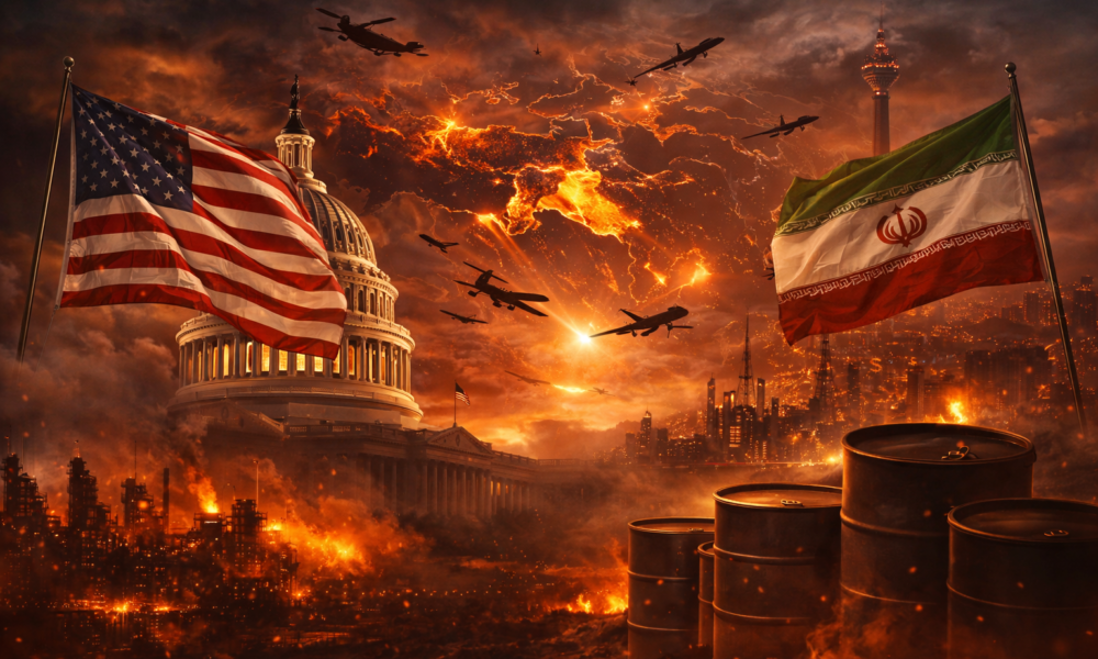 SamacharToday.co.in - ईरानी नेतृत्व से ट्रंप ने की बिना शर्त आत्मसमर्पण की मांग - AI Generated Image