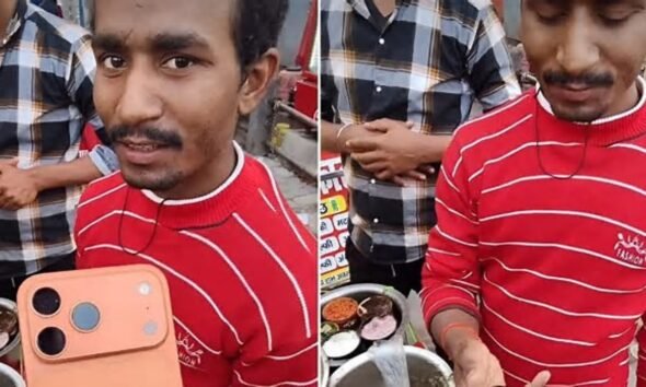 SamacharToday.co.in - पटना में आईफोन 17 वाला गोलगप्पे वाला वायरल - Image Credited by ABP News