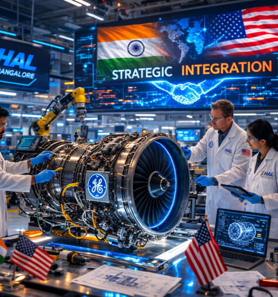 SamacharToday.co.in - भारत और अमेरिका के बीच इंजन और खनिजों पर रणनीतिक सहयोग तेज - AI Generated Image