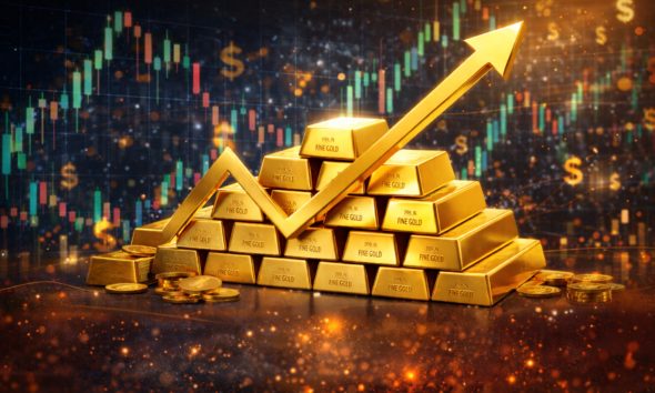 SamacharToday.co.in - मध्य पूर्व संकट के बीच सोने की कीमतों में भारी उछाल - AI Generated Image