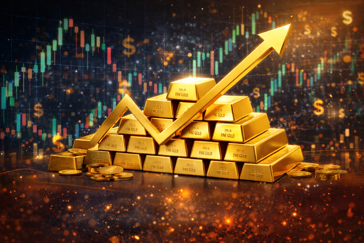 SamacharToday.co.in - मध्य पूर्व संकट के बीच सोने की कीमतों में भारी उछाल - AI Generated Image