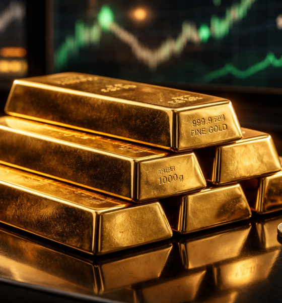 SamacharToday.co.in - वैश्विक आर्थिक अनिश्चितता के बीच सोने में सुधार - AI Generated Image