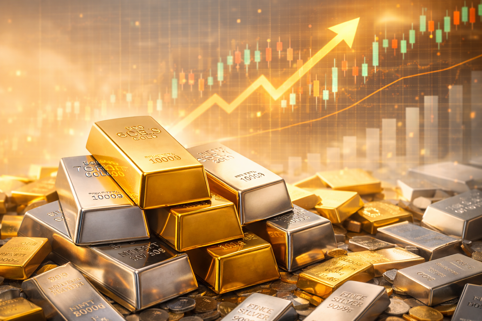 SamacharToday.co.in - शांति की उम्मीदों से सोना-चांदी ईटीएफ में उछाल - AI Generated Image