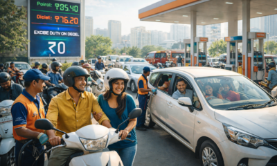 SamacharToday.co.in - सरकार ने पेट्रोल-डीजल पर उत्पाद शुल्क दस रुपये घटाया - AI Generated Image
