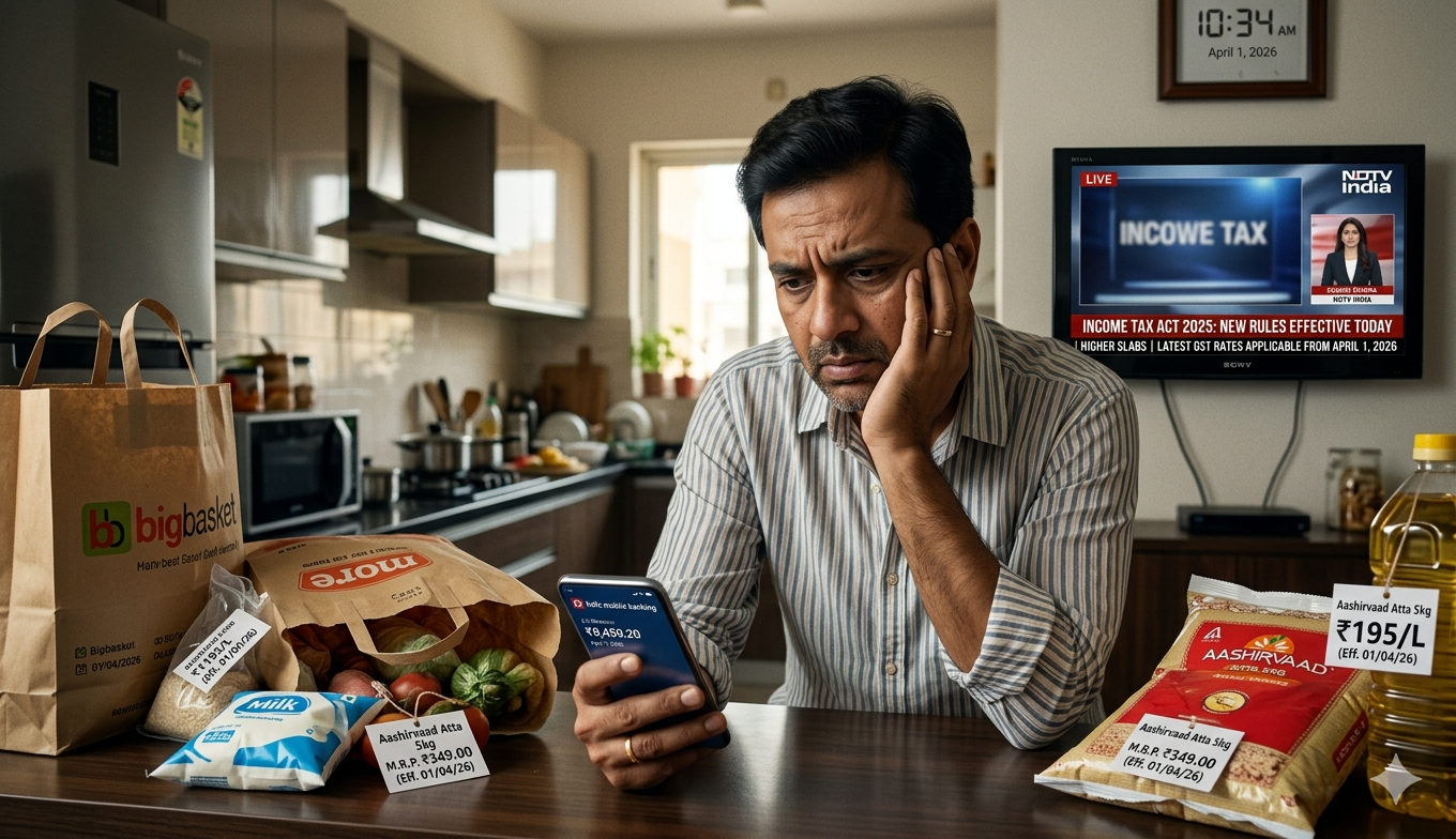 SamacharToday.co.in - 1 अप्रैल से महंगाई की मार जीवन स्तर होगा महंगा - AI Generated Image