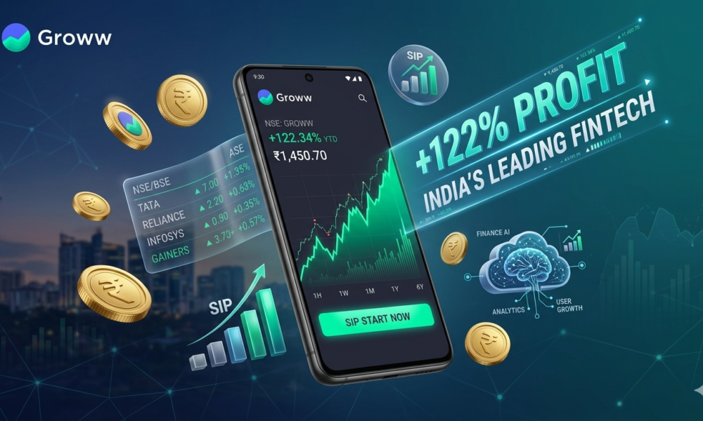 SamacharToday.co.in - Groww के शेयर Q4 नतीजों के बाद उछले