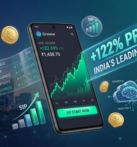 SamacharToday.co.in - Groww के शेयर Q4 नतीजों के बाद उछले