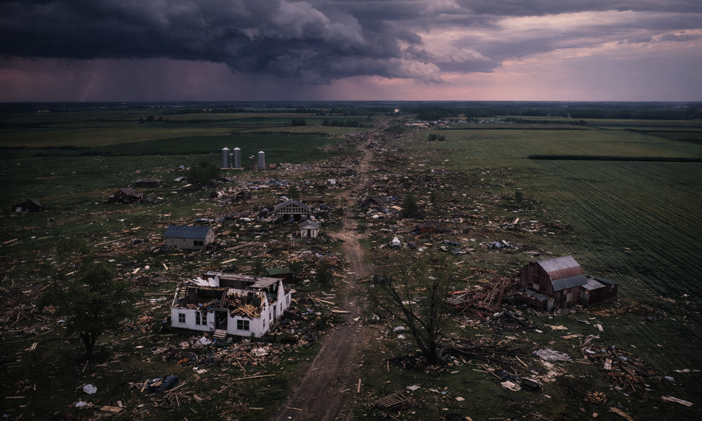 SamacharToday.co.in - इलिनोइस में बवंडर से भारी तबाही, बिजली ठप