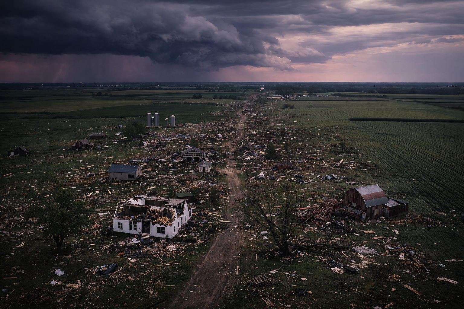 SamacharToday.co.in - इलिनोइस में बवंडर से भारी तबाही, बिजली ठप