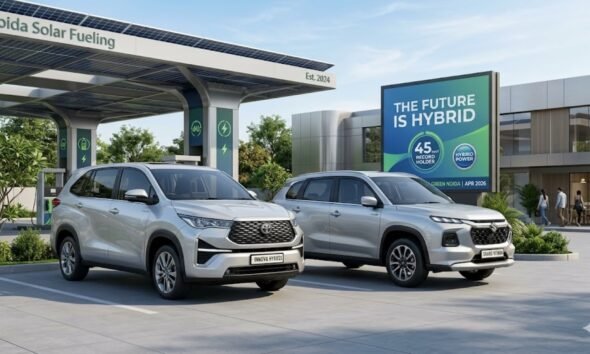 SamacharToday.co.in - भारत में हाइब्रिड कारों की बढ़ती मांग - AI Generated Image