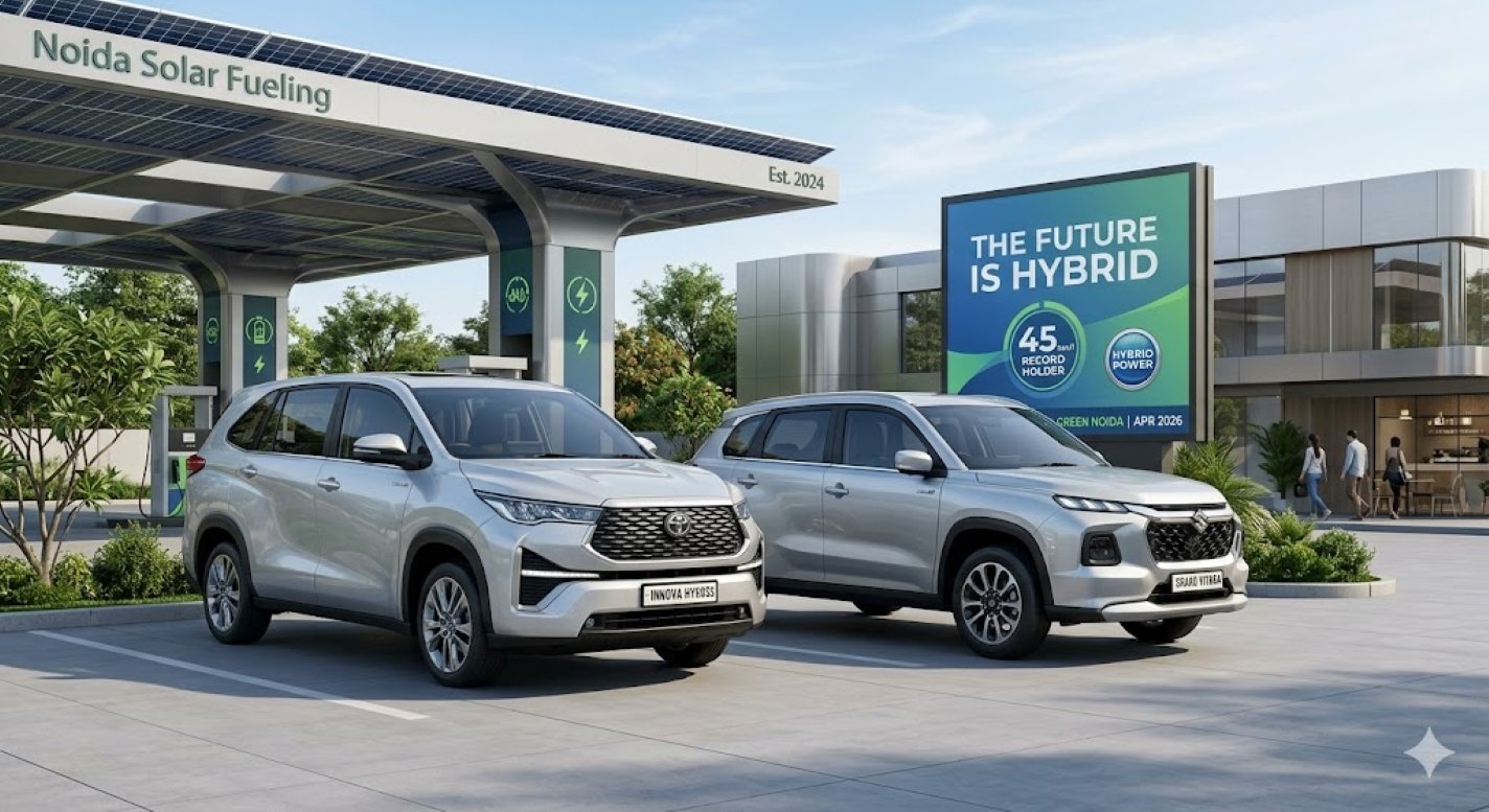 SamacharToday.co.in - भारत में हाइब्रिड कारों की बढ़ती मांग - AI Generated Image