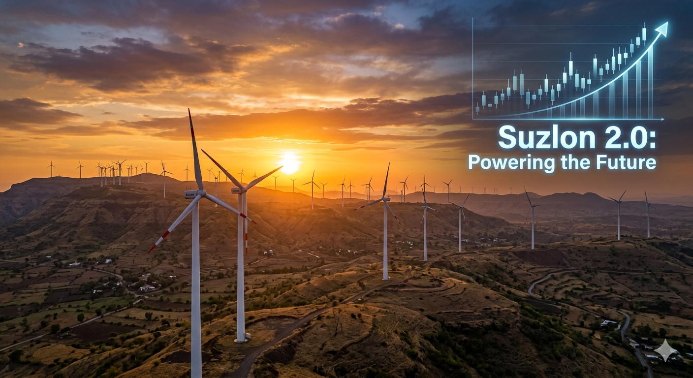 SamacharToday.co.in - विकास की राह पर सुजलॉन के शेयरों में भारी उछाल - AI Generated Image